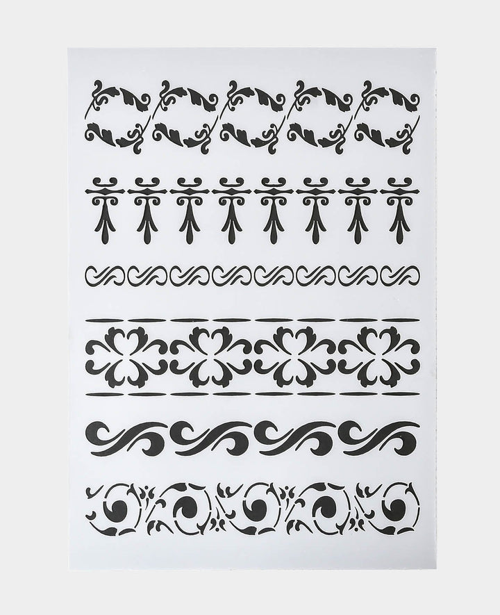 Stencil Borders I, 210 x 297 mm (A4), White translucent