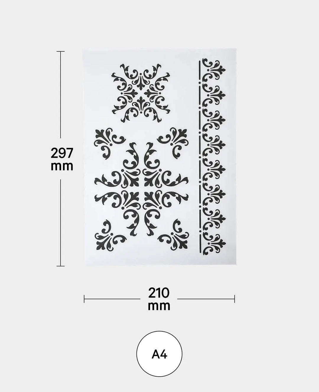Template Borders II, 210 x 297 mm (A4), White translucent