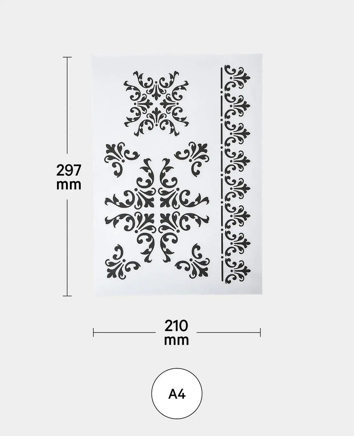 Template Borders II, 210 x 297 mm (A4), White translucent