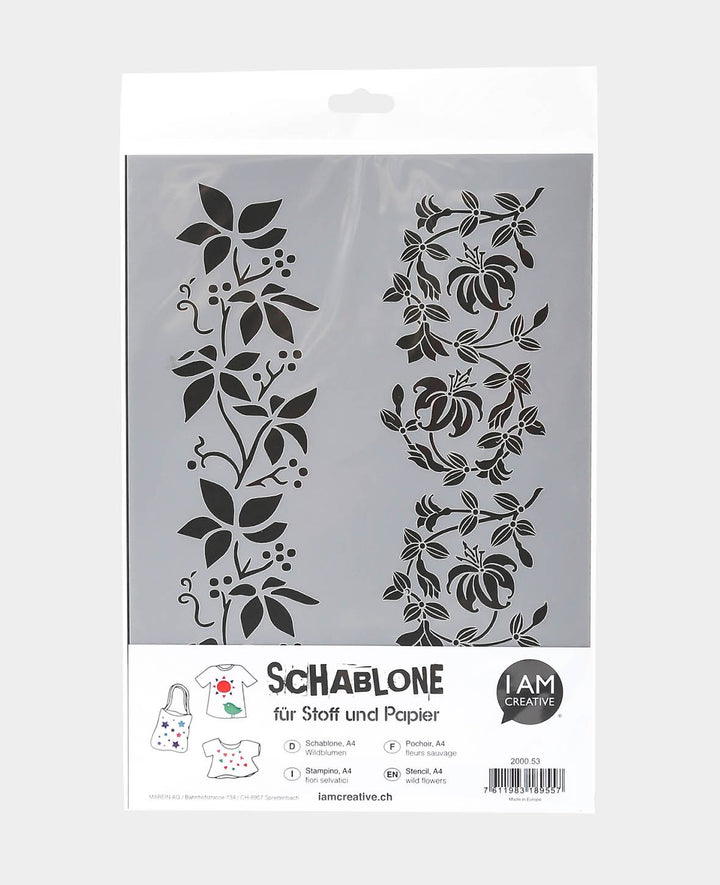 Wildflower Stencil, 210 x 297 mm (A4), White translucent