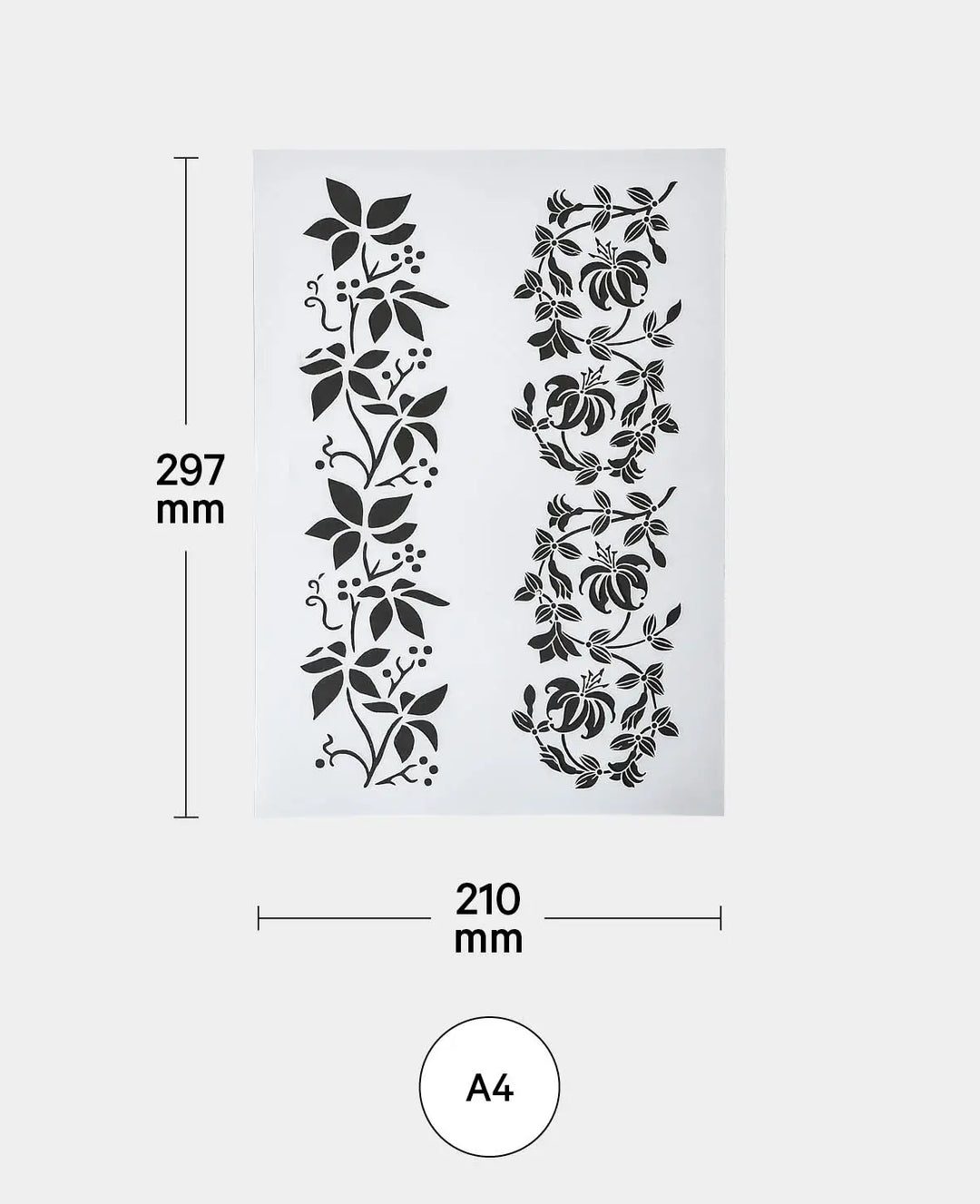 Wildflower Stencil, 210 x 297 mm (A4), White translucent