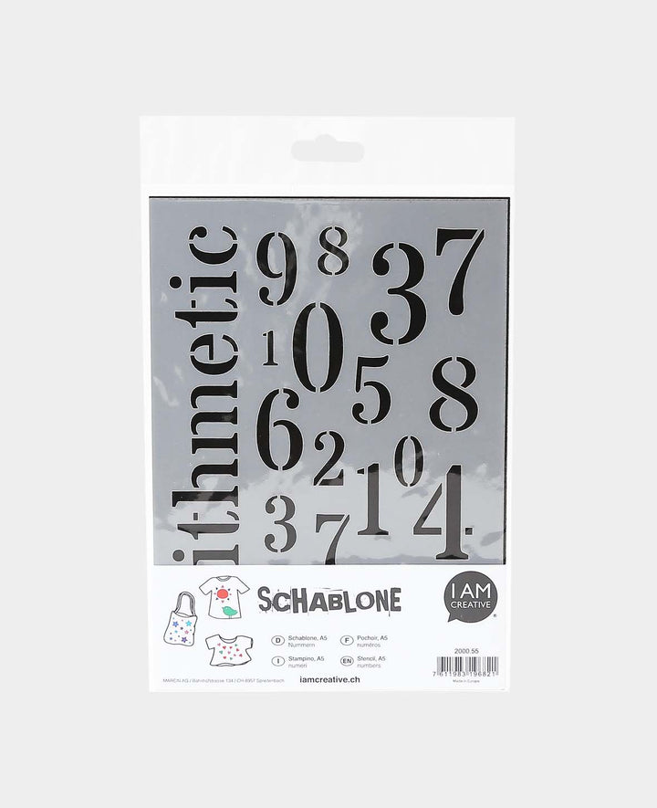 Schablone Nummern, 148 x 210 mm (A5), Weiss transluszent