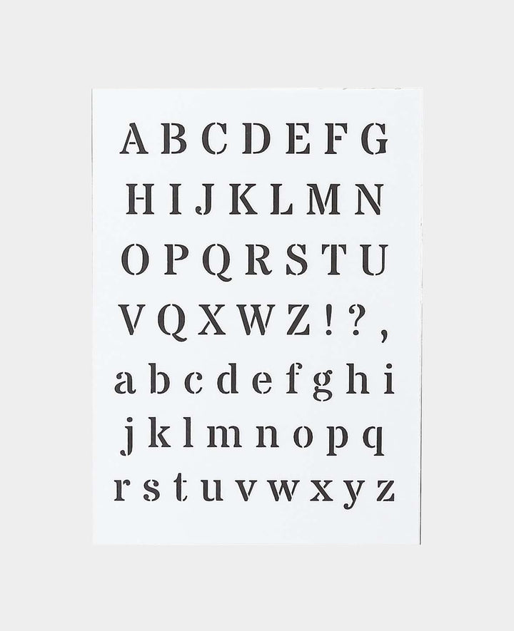 Schablone Alphabet, 148 x 210 mm (A5), Weiss transluszent