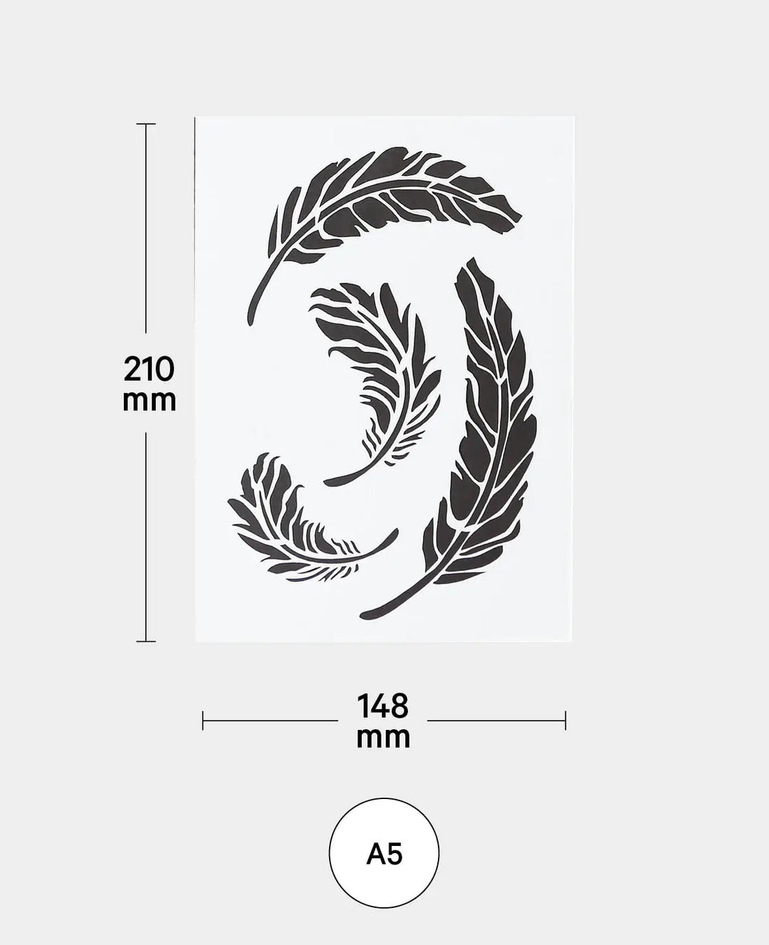 Template Feathers, 148 x 210 mm (A5), White translucent