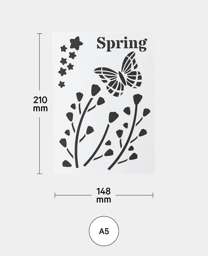 Schablone Frühling, 148 x 210 mm (A5), Weiss transluszent