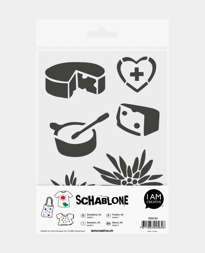 Schablone Swiss I, 148 x 210 mm (A5), Weiss transluszent