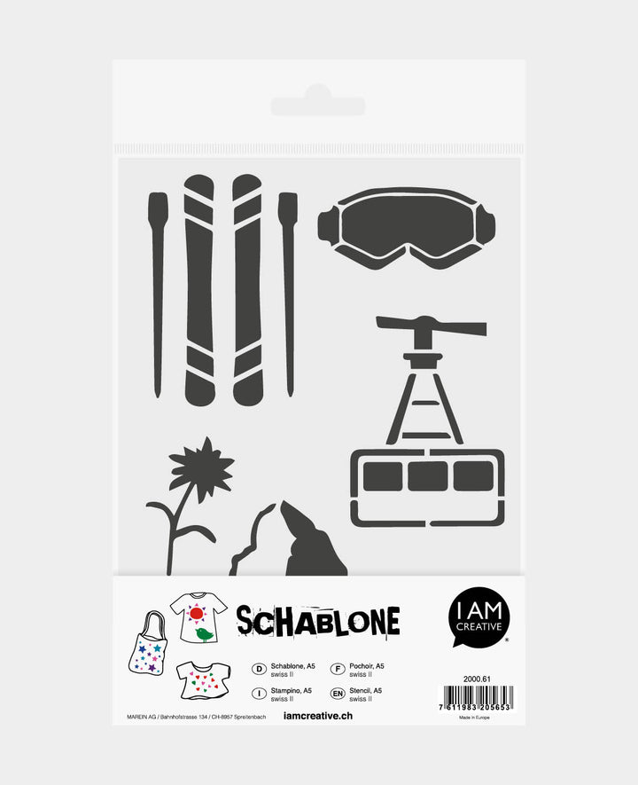 Pochoir Swiss II, 148 x 210 mm (A5), blanc translucide