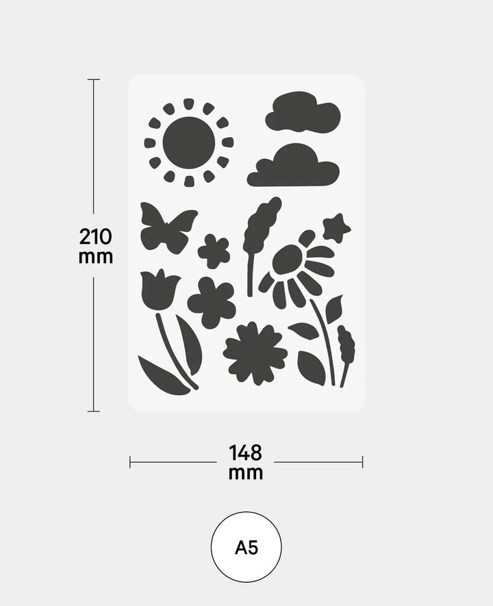 Stencil Kids Summer Day, 148 x 210 mm (A5), White translucent