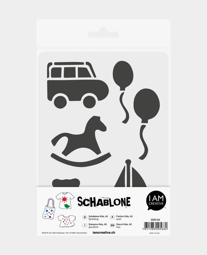 Kids Toy Stencil, 148 x 210 mm (A5), translucent white