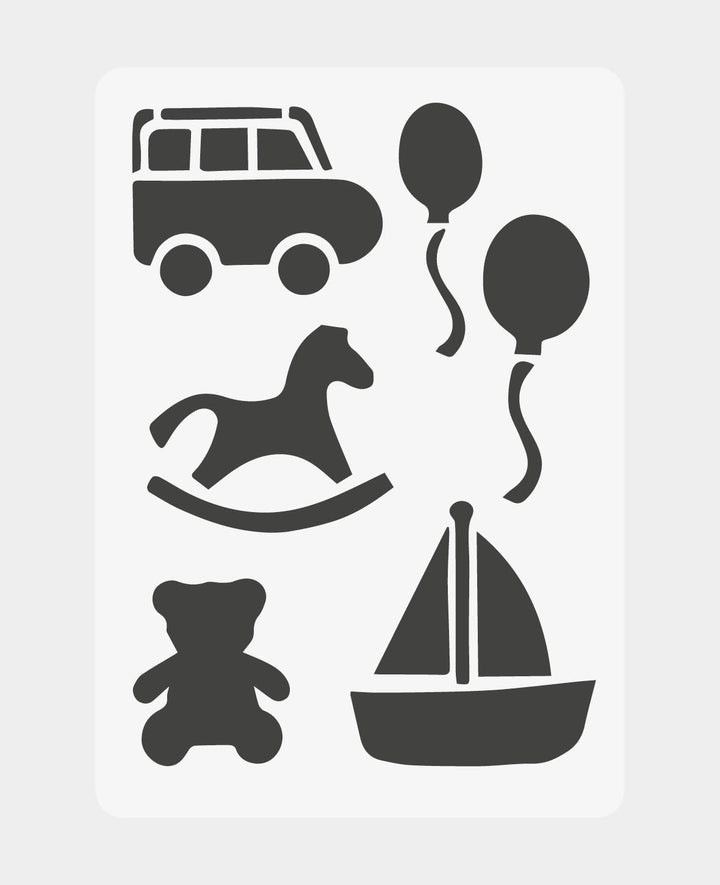 Kids Toy Stencil, 148 x 210 mm (A5), translucent white