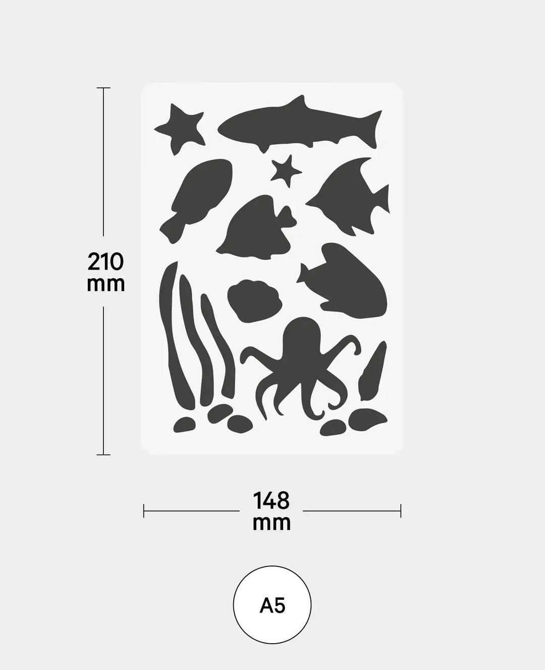 Template Kids Underwater, 148 x 210 mm (A5), White translucent