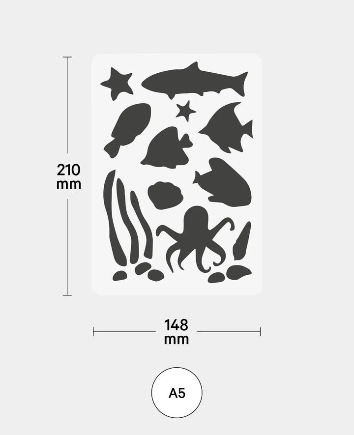 Template Kids Underwater, 148 x 210 mm (A5), White translucent