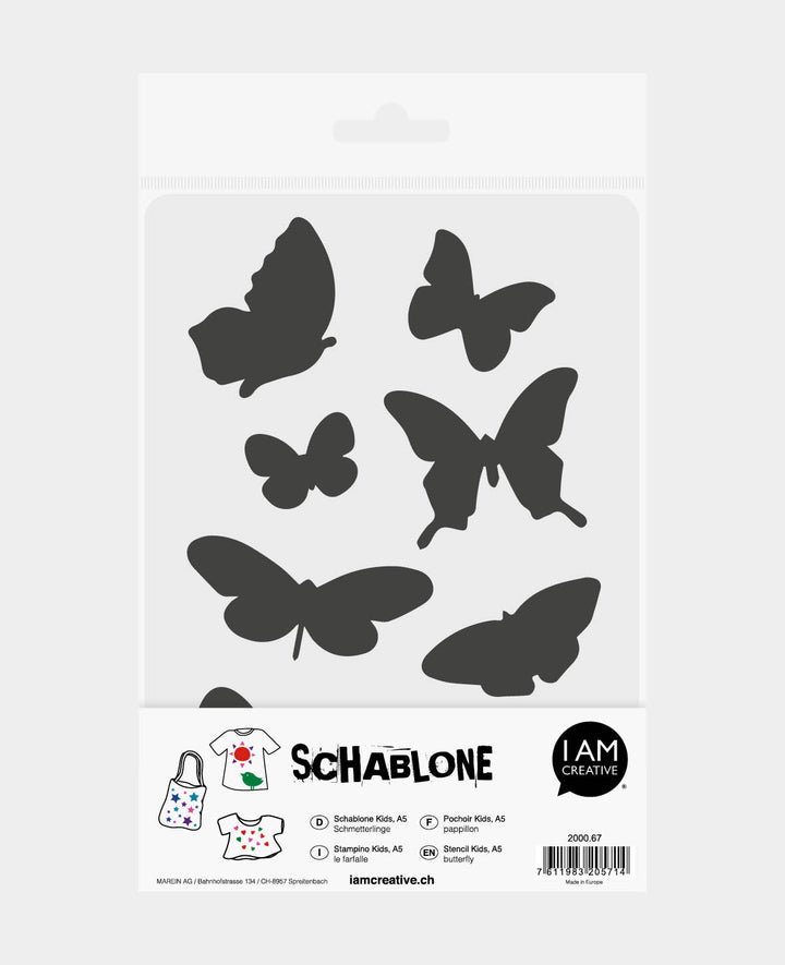 Template Kids Butterflies, 148 x 210 mm (A5), White translucent