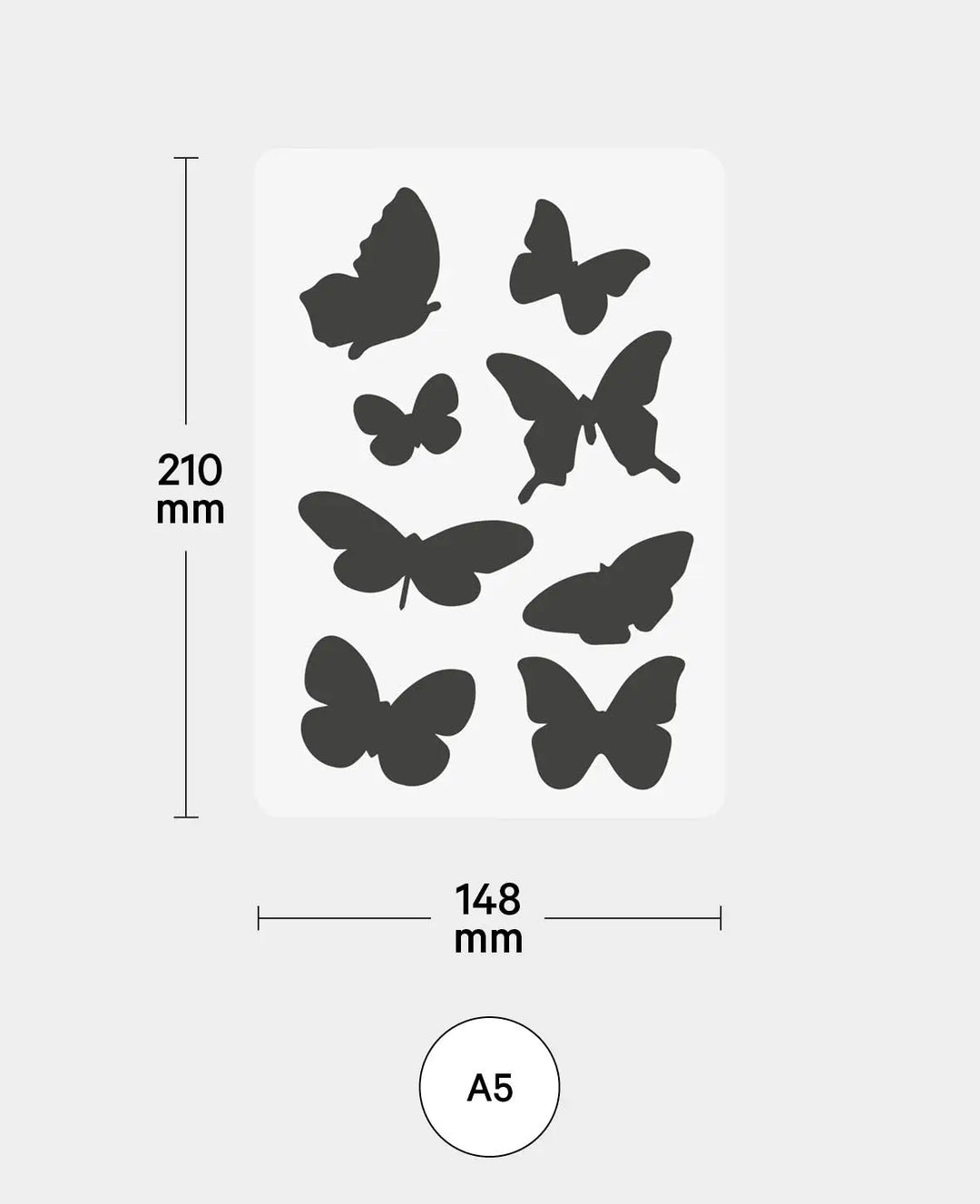 Template Kids Butterflies, 148 x 210 mm (A5), White translucent