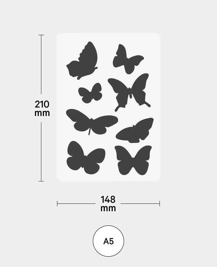 Template Kids Butterflies, 148 x 210 mm (A5), White translucent
