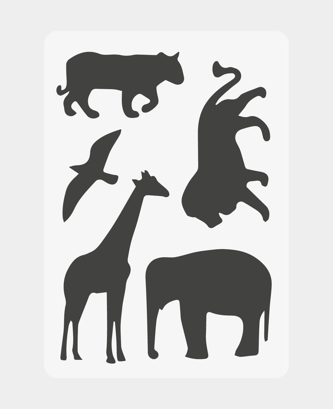 Kids Safari Stencil, 148 x 210 mm (A5), white translucent