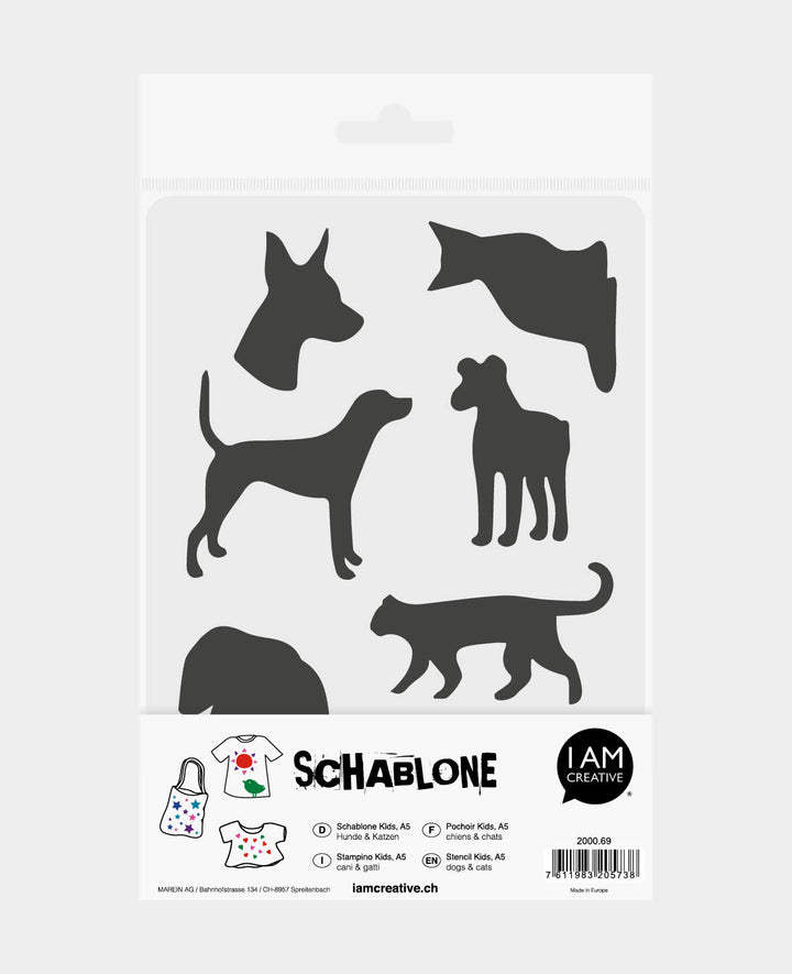 Stencil Kids DIN A5, Dogs + Cats