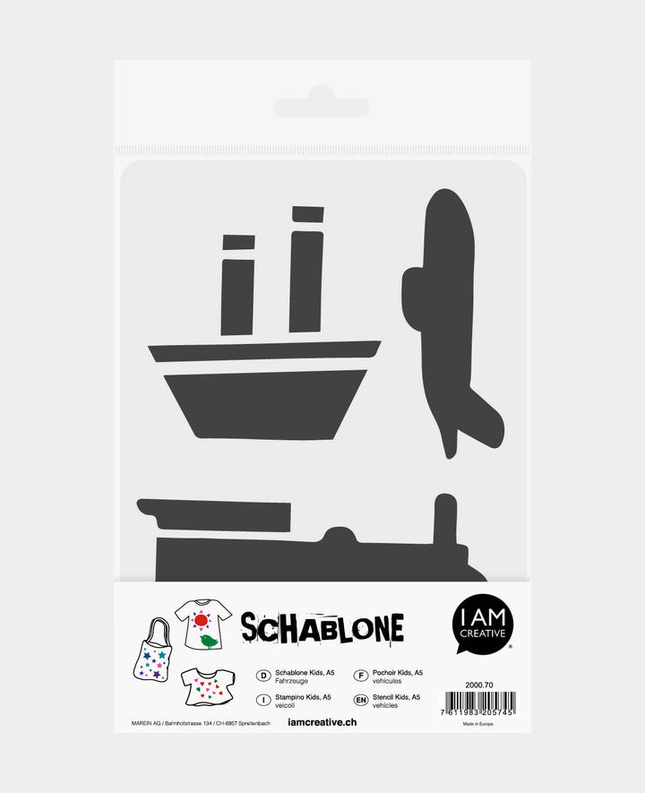 Kids Stencil DIN A5, Vehicles