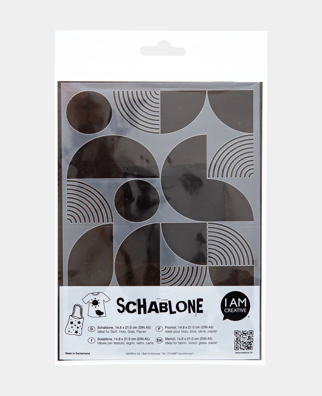 Schablone Abstrakt I, 148 x 210 mm (A5), Weiss transluszent