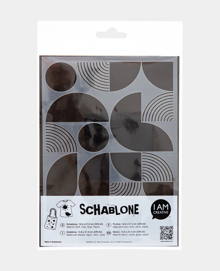 Schablone Abstrakt I, 148 x 210 mm (A5), Weiss transluszent