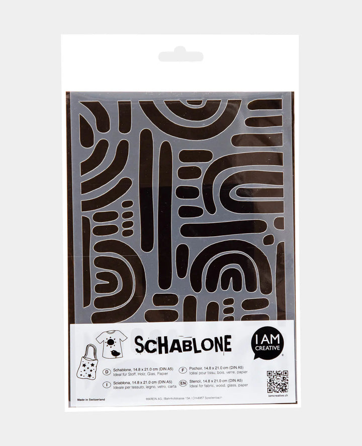 Schablone Abstrakt II, 148 x 210 mm (A5), Weiss transluszent