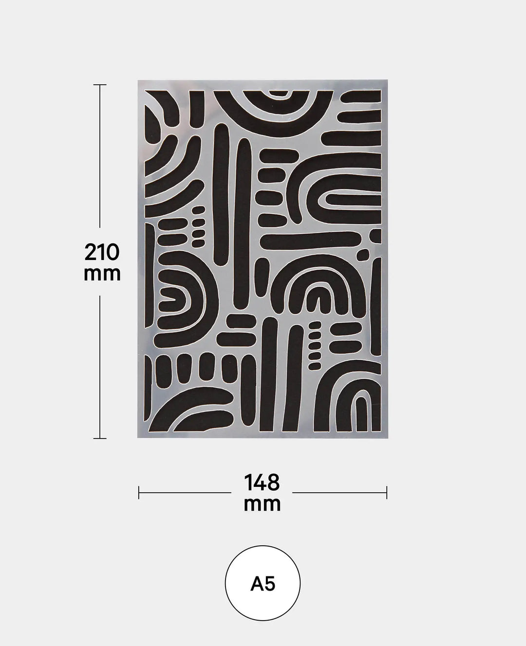 Schablone Abstrakt II, 148 x 210 mm (A5), Weiss transluszent