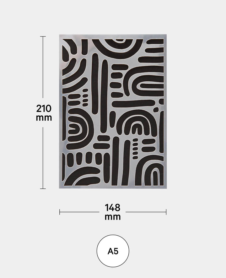 Schablone Abstrakt II, 148 x 210 mm (A5), Weiss transluszent