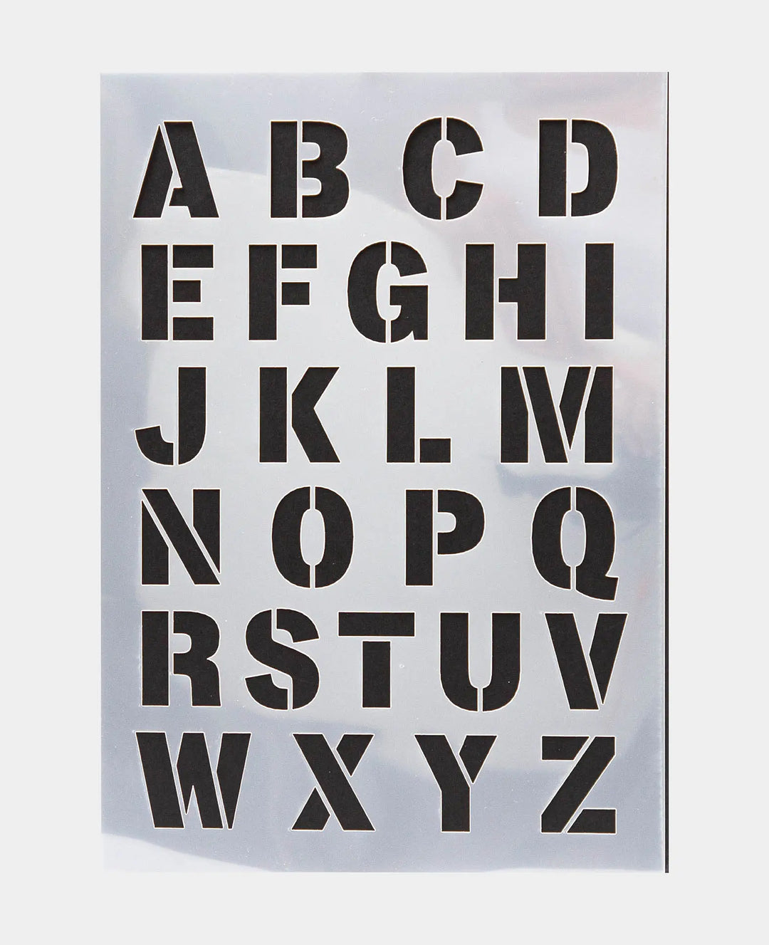Schablone Alphabet, 210 x 297 mm (A4), Weiss transluszent