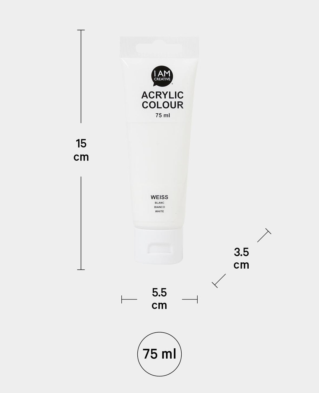 Acrylfarbe, Weiss, 75 ml
