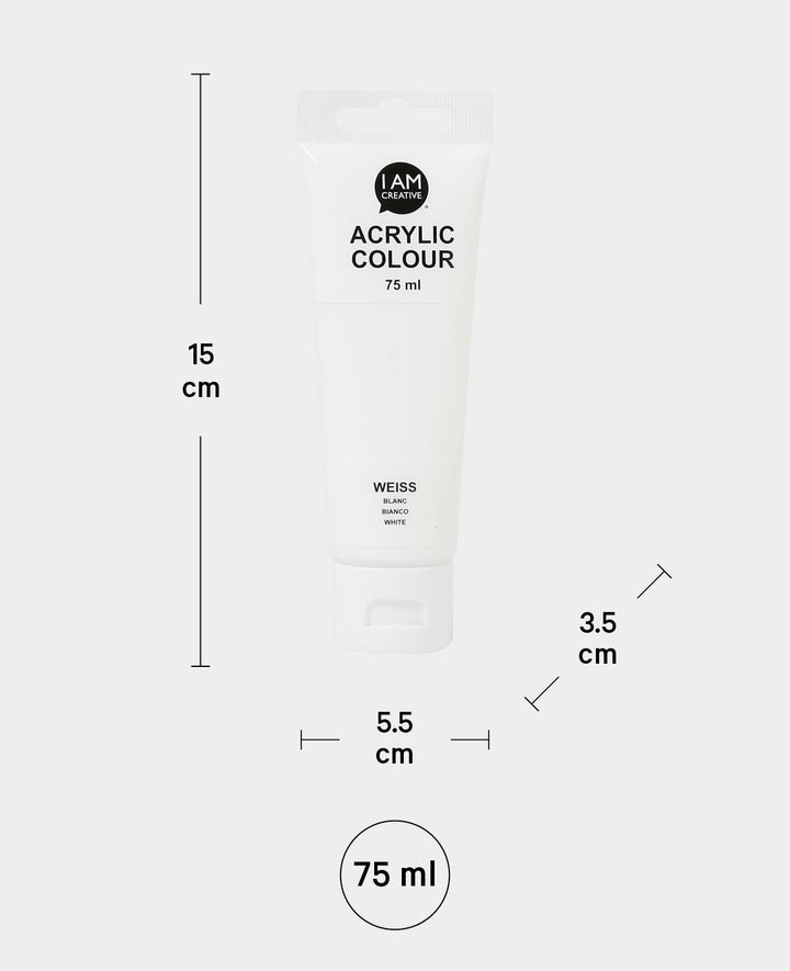Acrylfarbe, Weiss, 75 ml
