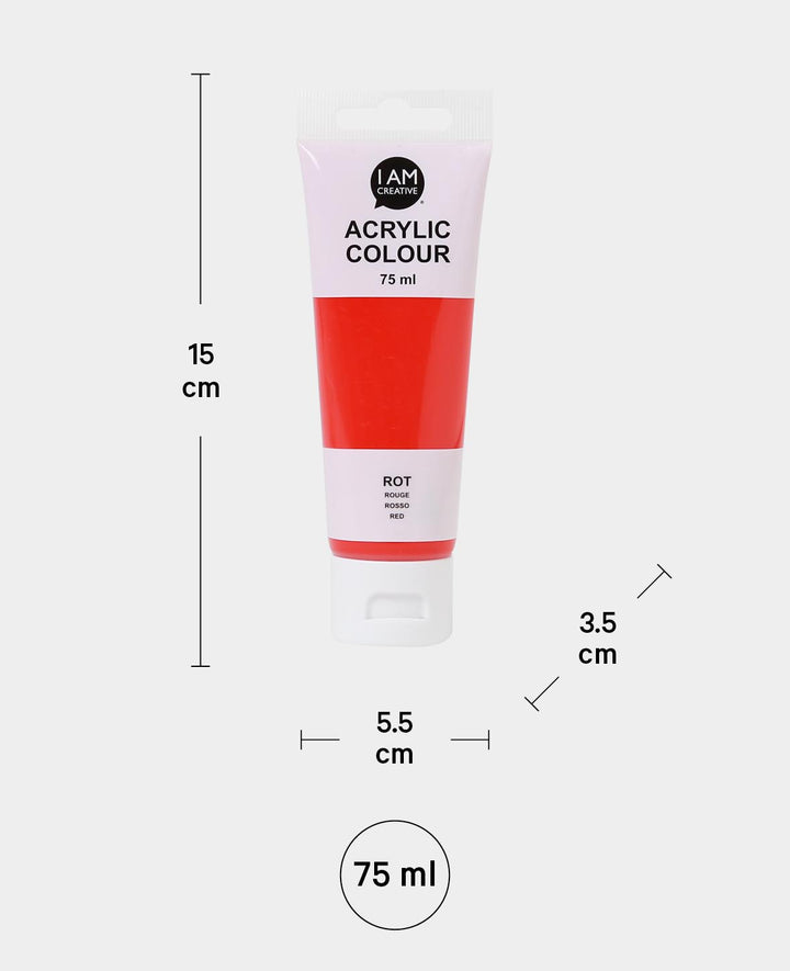 Acrylic Paint, Red, 75 ml