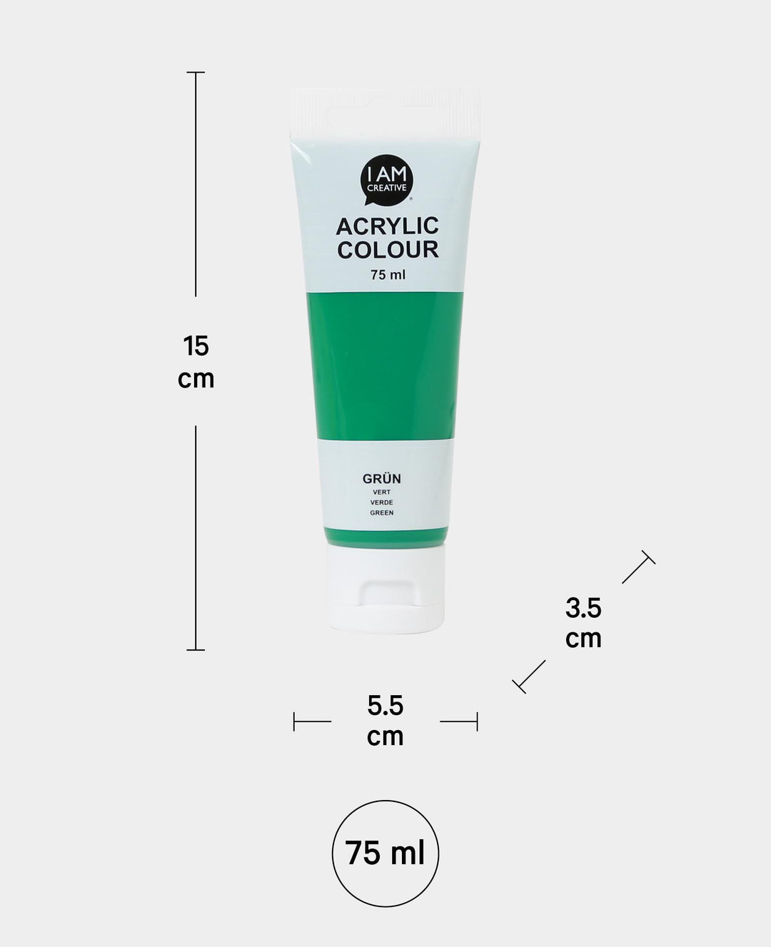 Peinture acrylique, vert, 75 ml