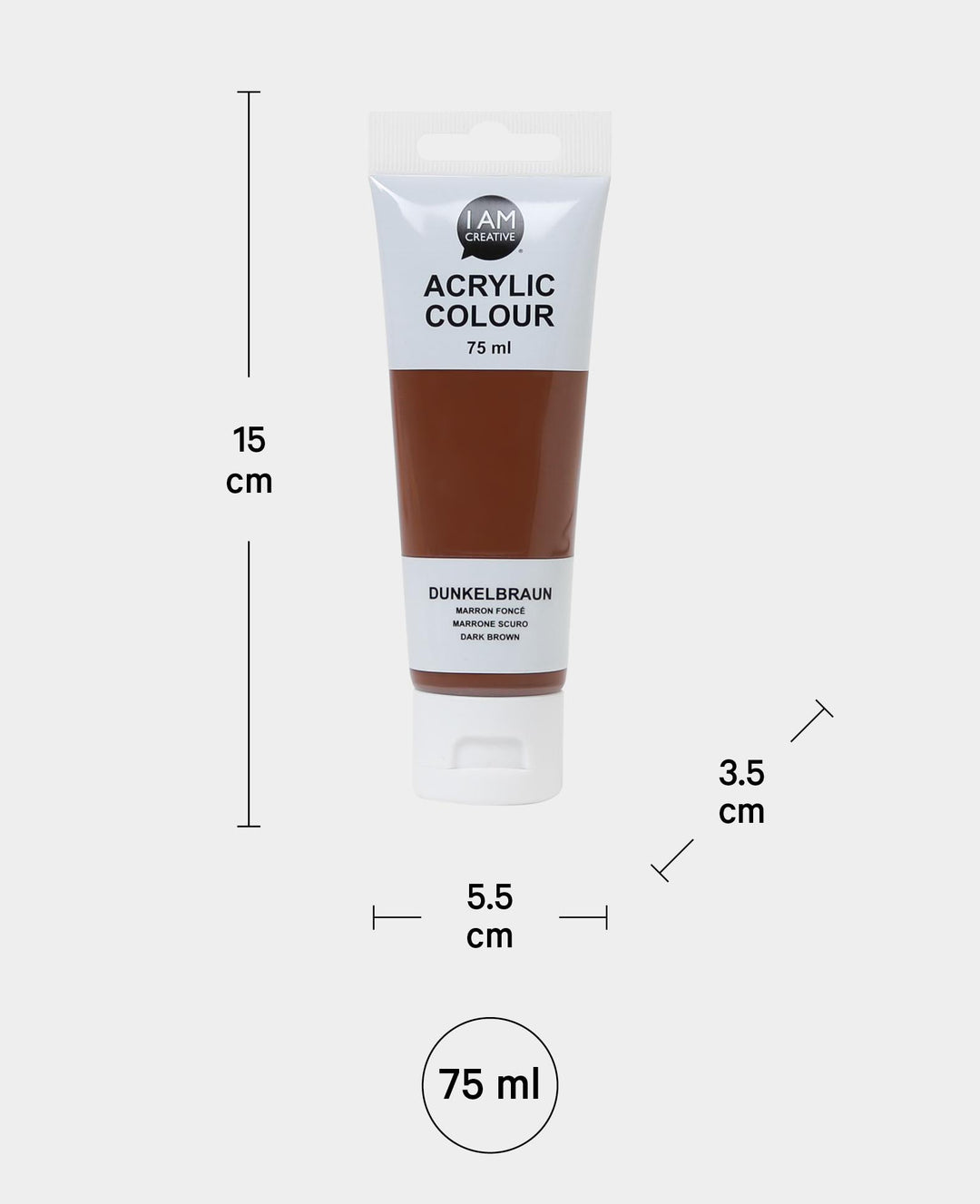 Acrylfarbe, Dunkelbraun, 75 ml