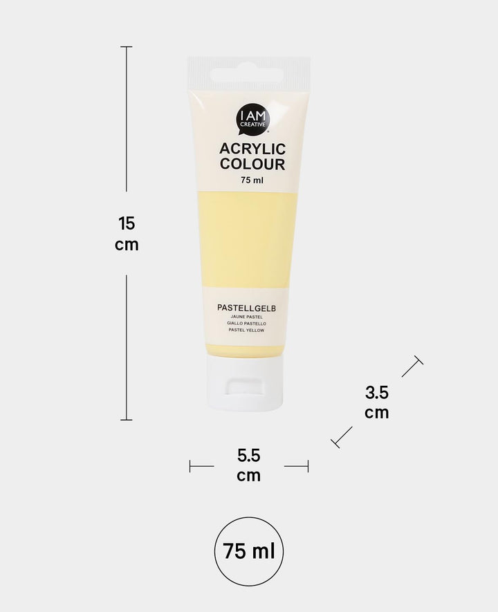 Acrylfarbe, Pastellgelb, 75 ml