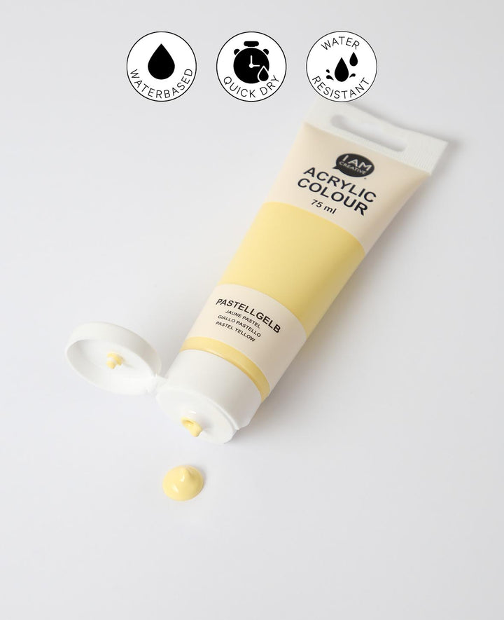 Acrylfarbe, Pastellgelb, 75 ml