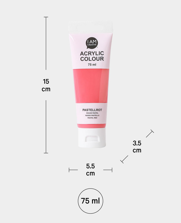 Acrylfarbe, Pastellrot, 75 ml