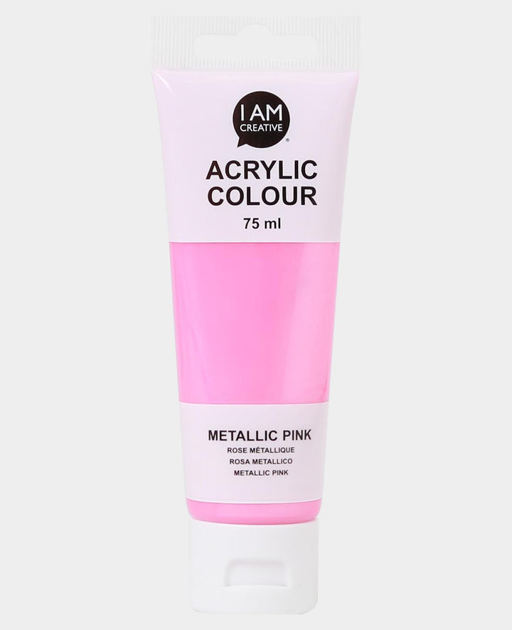 Acrylic Paint, Metallic Pink, 75 ml