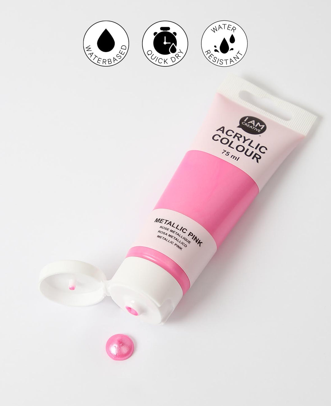 Acrylic Paint, Metallic Pink, 75 ml