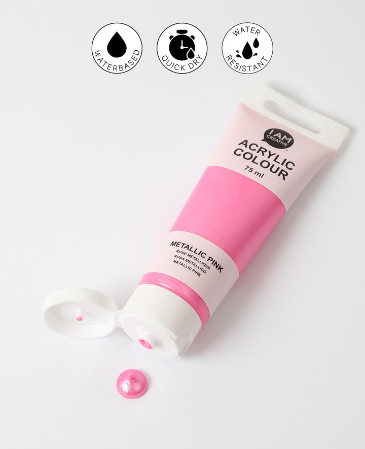 Acrylic Paint, Metallic Pink, 75 ml
