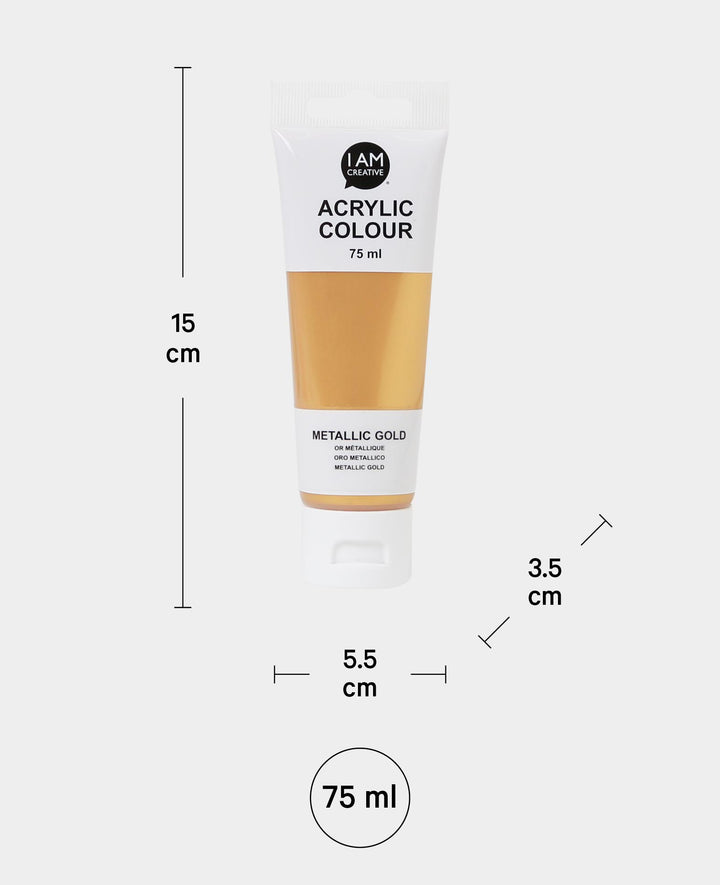 Acrylfarbe, Metallic Gold, 75 ml