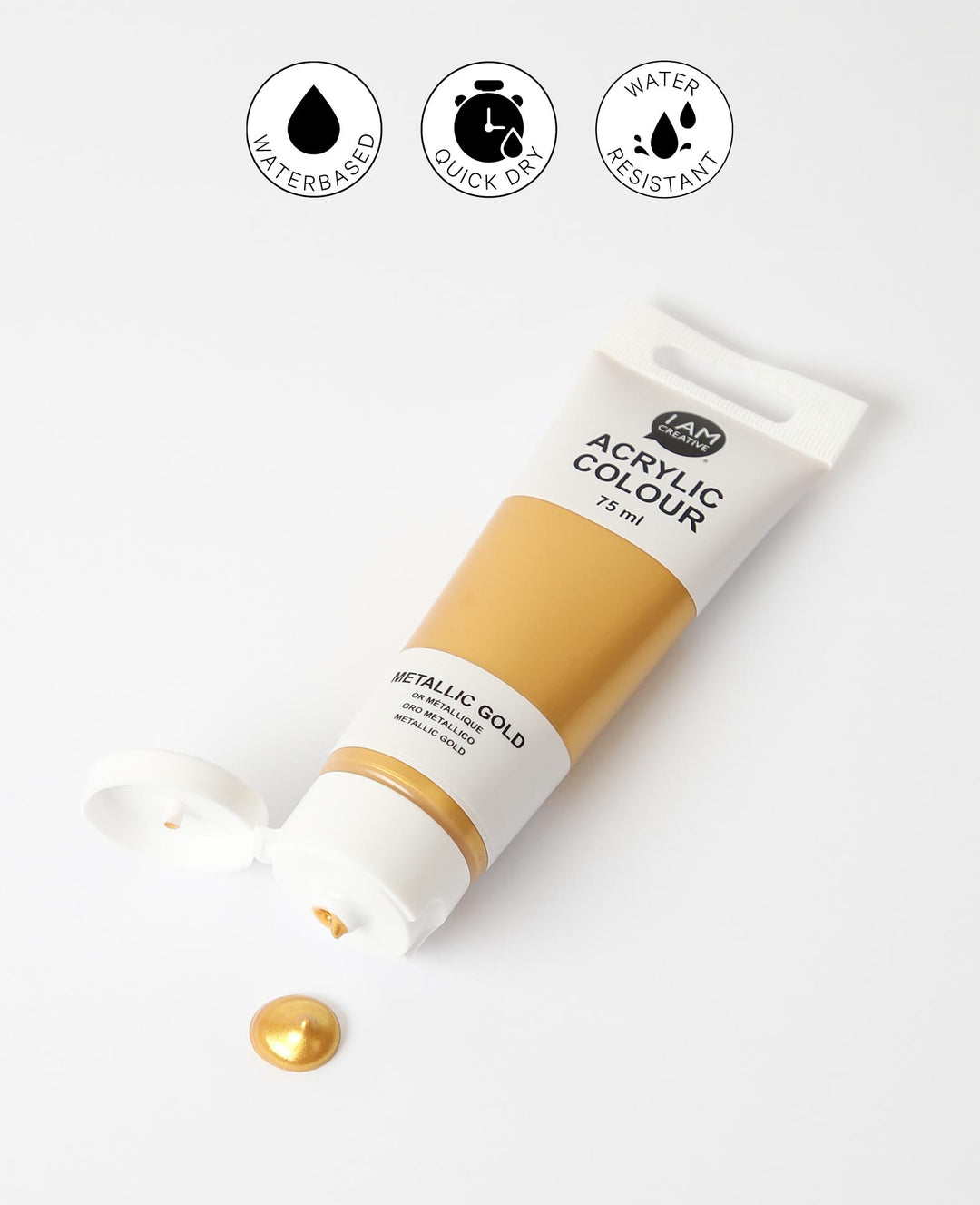 Acrylfarbe, Metallic Gold, 75 ml