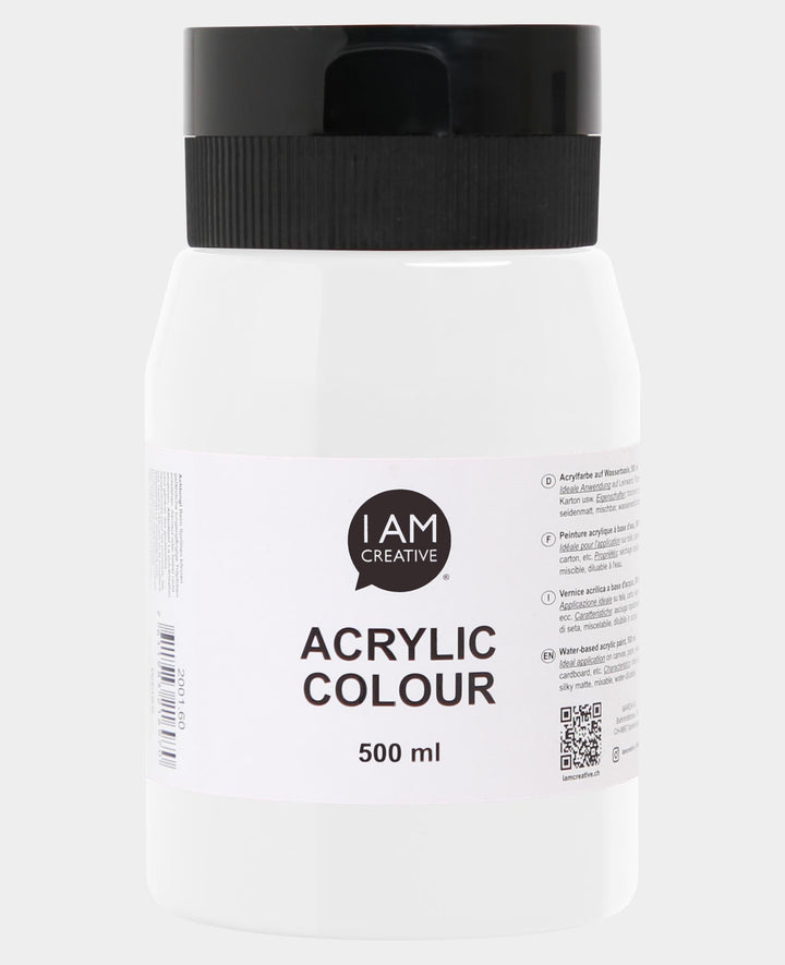 Peinture acrylique, blanc, 500 ml