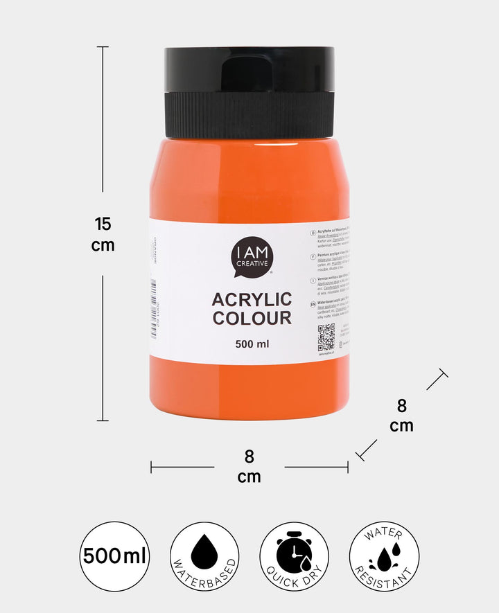 Acrylfarbe, Orange, 500 ml