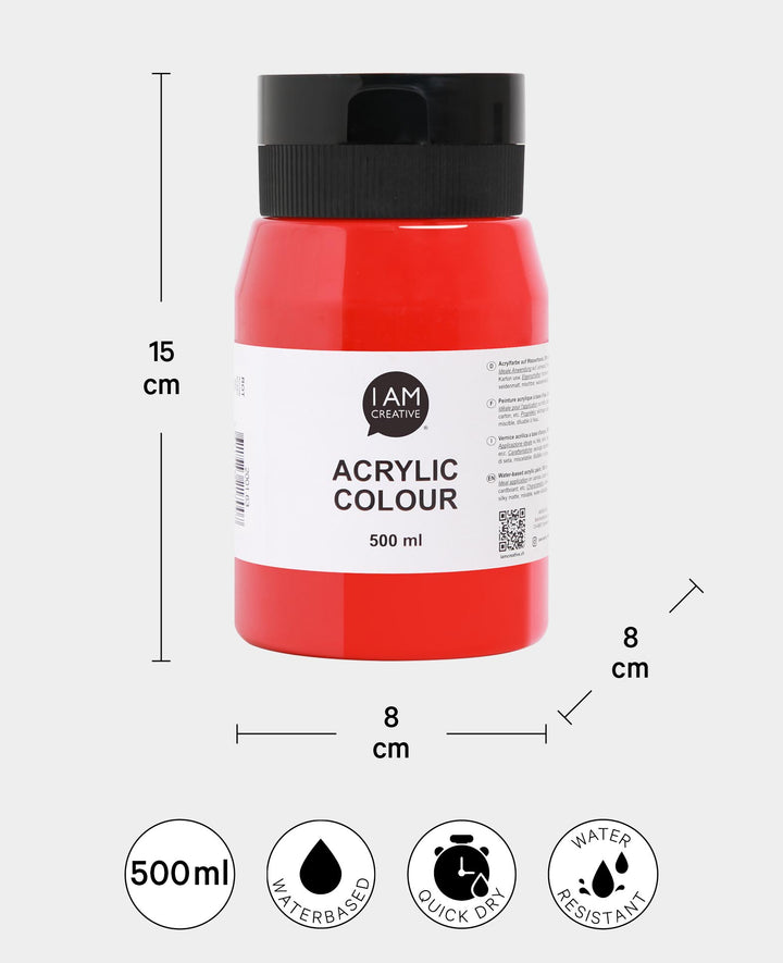 Acrylfarbe, Rot, 500 ml