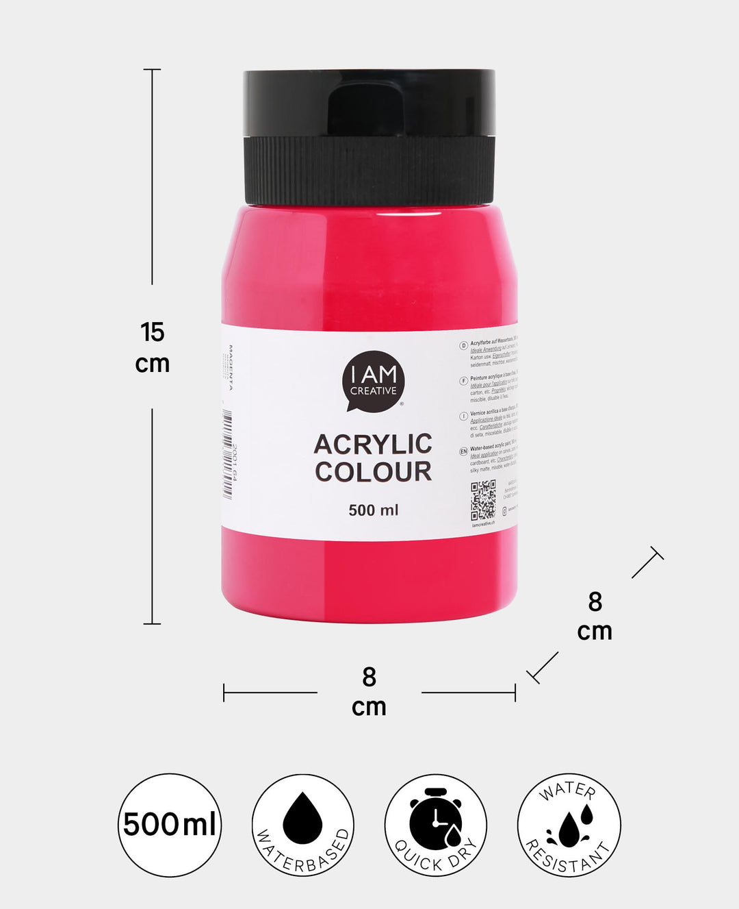 Acrylic paint, Magenta, 500 ml