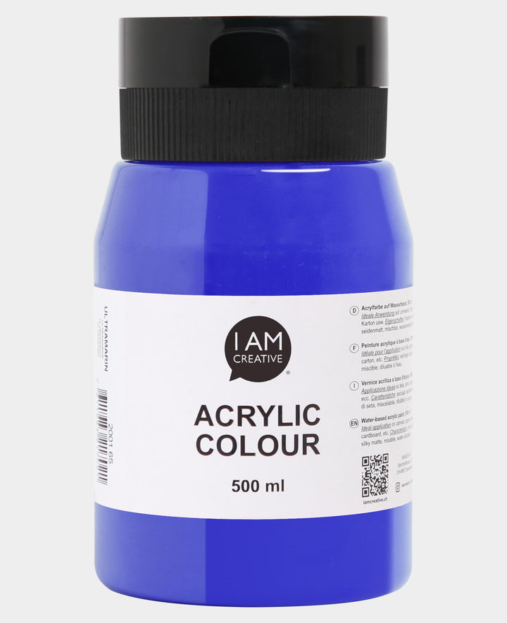 Acrylfarbe, Ultramarin, 500 ml