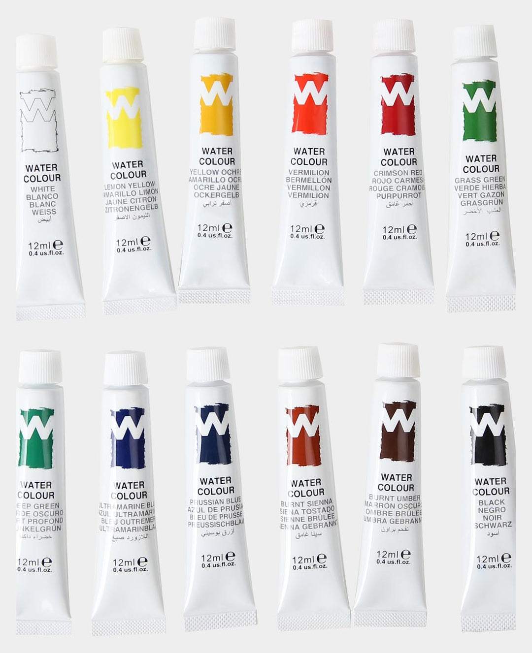 Aquarell Set Basic, 12 x 12 ml