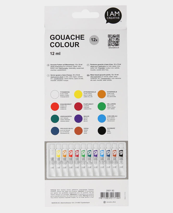 Gouache Set Basic, 12 x 12 ml
