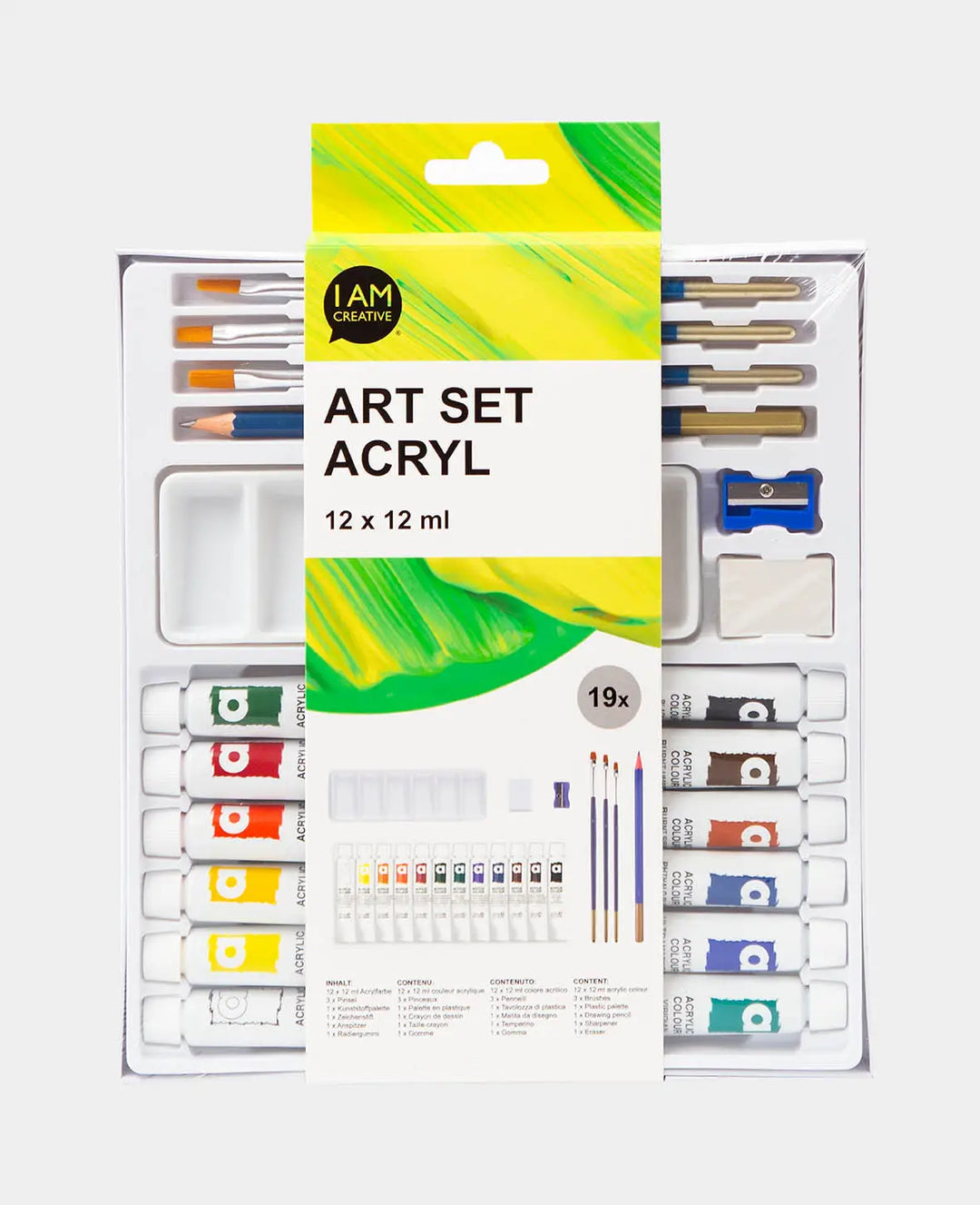 Art Set Acryl, 12 x 12 ml, 19 tlg.