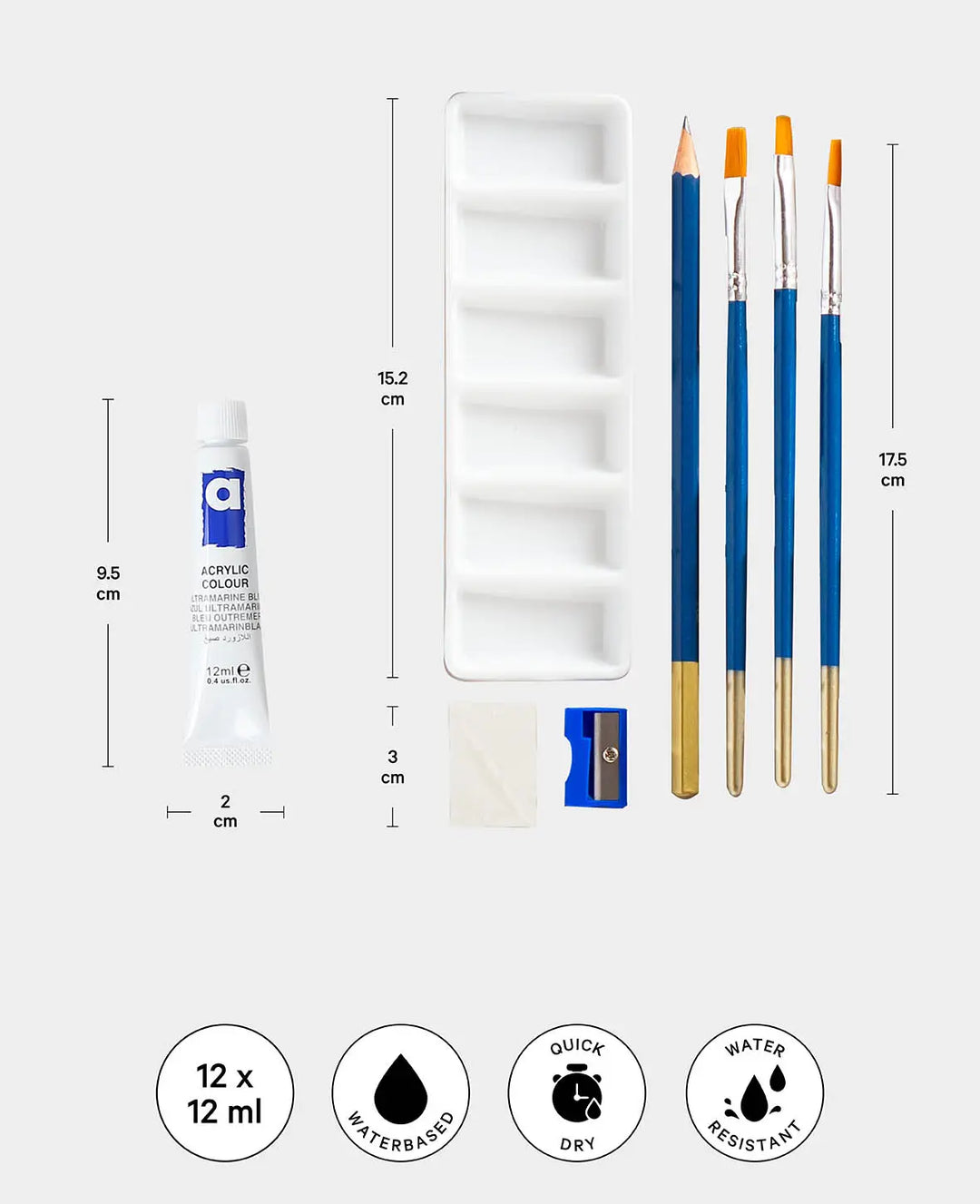 Art Set Acryl, 12 x 12 ml, 19 tlg.